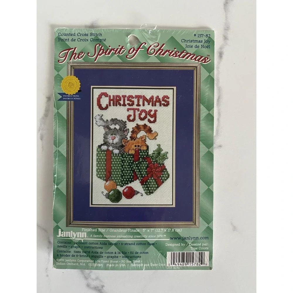Janlynn #157-82 Christmas Joy Cats Kittens Counted Cross Stitch 5x7